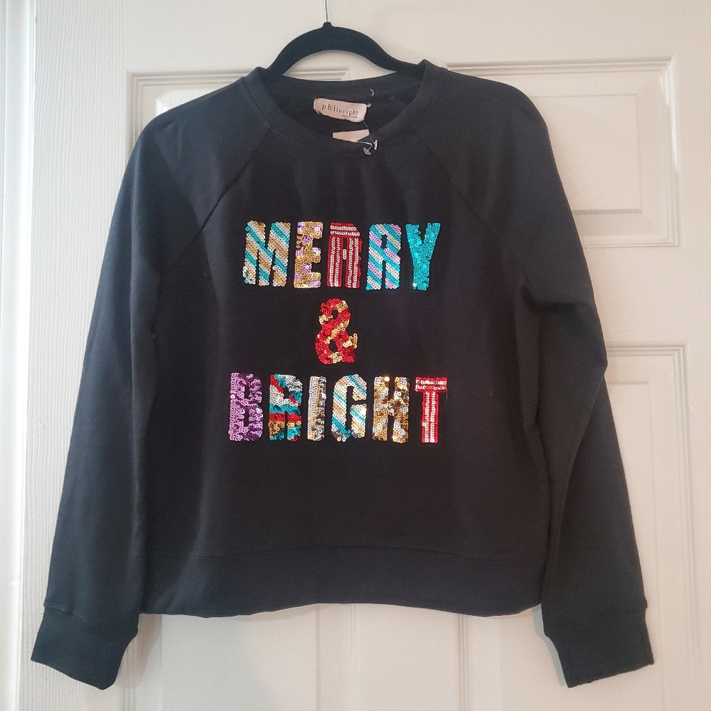 PHILOSOPHY BLACK FLEECE with Sequence sz S NWT